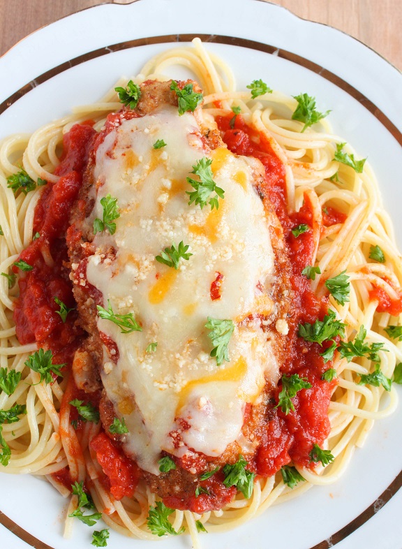 Delicious Chicken Parmesan with Homemade Tomato Sauce